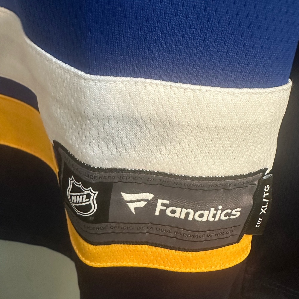 St Louis Fanatics Blue and Yellow Hockey Jersey - Picture 5 of 5